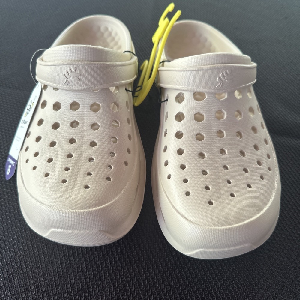 Joybees Adult Active Clog Women's 8 Tan Rubber Comfort Slingback Slip-on New